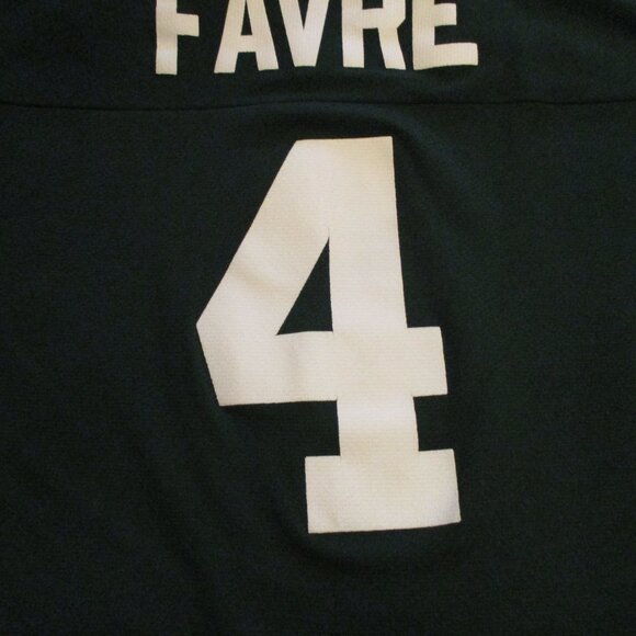 NFL Packers Brett Favre Vintage 1996 Men Large Green Yellow White Logo 7 Jersey - Picture 5 of 13